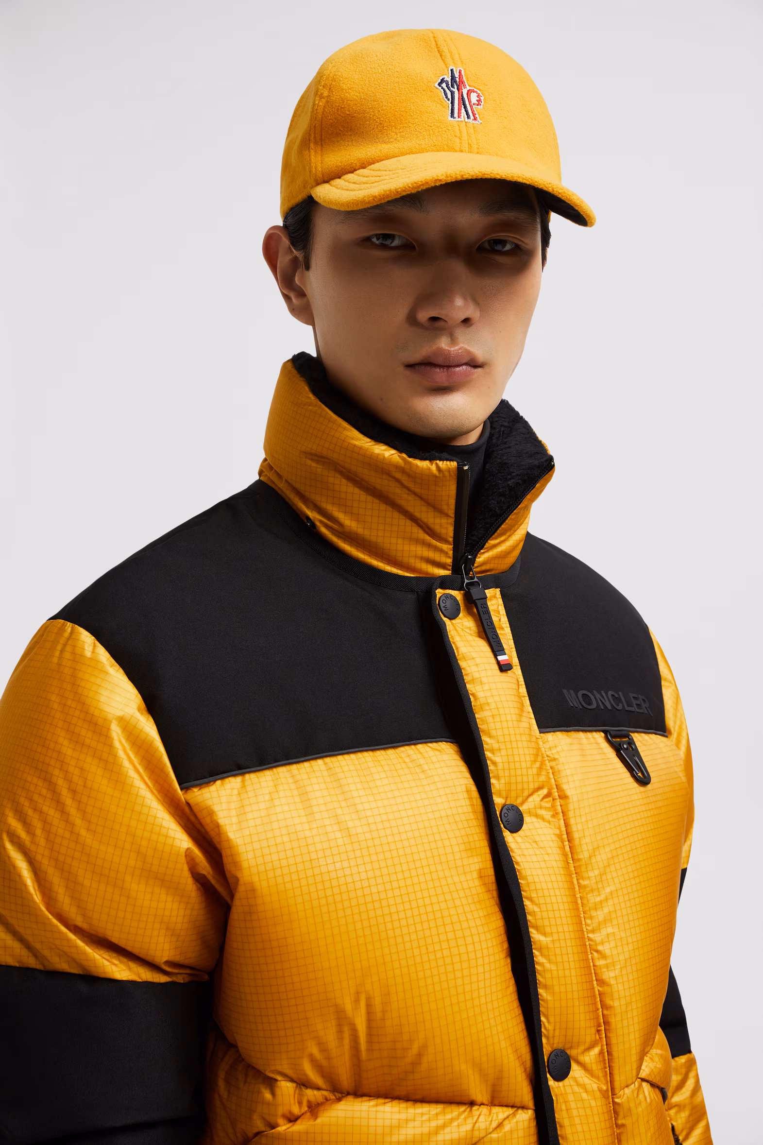 Albiez Hooded Down Ski Jacket Men Black & Yellow Moncler 10